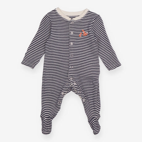 Sleepsuit Navy Stripe Fox Applique