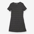 Patterned Jersey Mini Dress – Short Sleeves, Flute