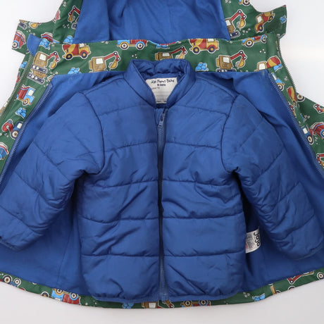Coat 4 in 1 Green with Road Work Vehicles