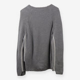 Rubi Grey White Sweater Premium Knit zip detail