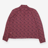 Ditsy floral high neck blouse top, pink and navy