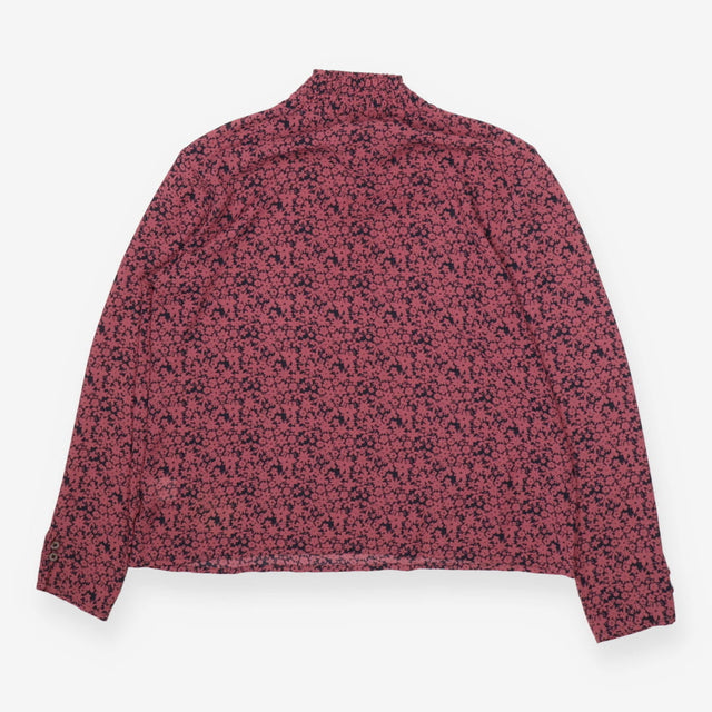 Ditsy floral high neck blouse top, pink and navy