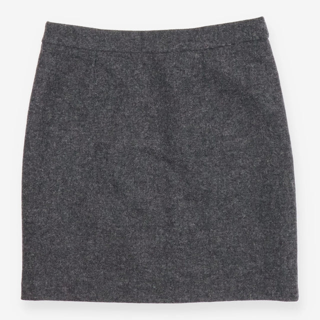 Grey 100% Wool Tailored Mini Skirt 