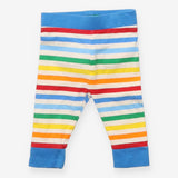 Rainbow Striped Leggings Blue Waistband