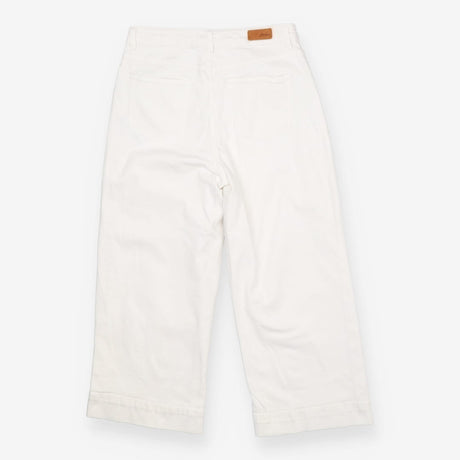 White Wide Leg Cropped Jeans High Waist Denim Trou