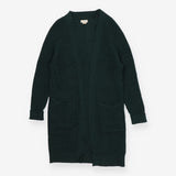 Sadie Longline Edge To Edge Green Knitted Cardigan