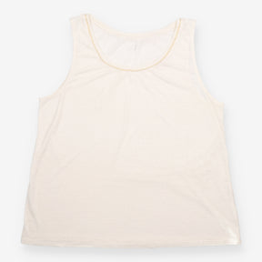 Camaïeu Off White Gold Metallic Trim Slub Jersey T