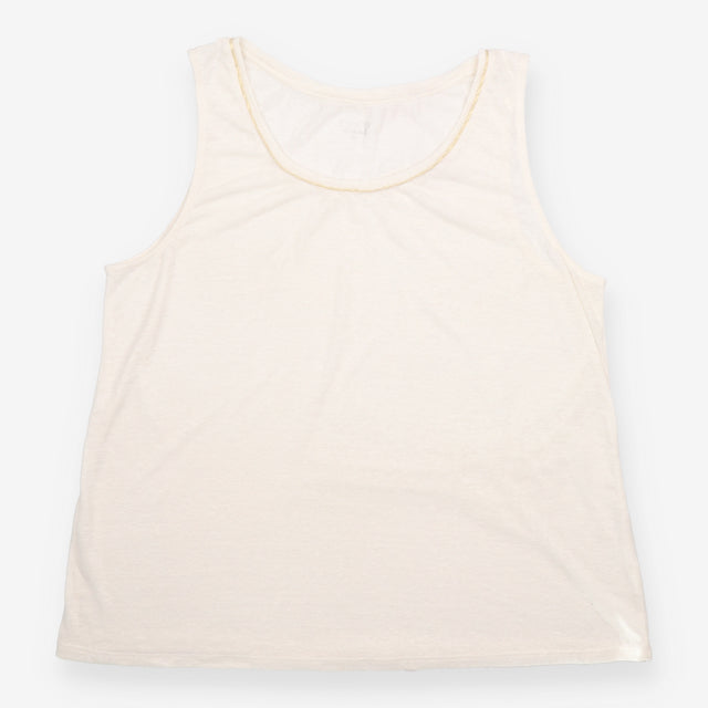 Camaïeu Off White Gold Metallic Trim Slub Jersey T