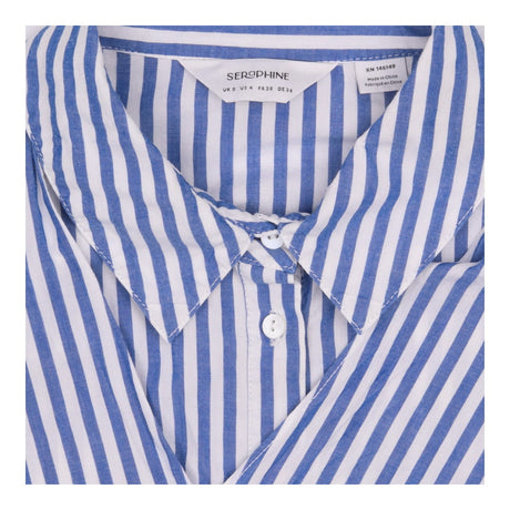 Seraphine Blue White Stripe Tie Front Cotton Mater