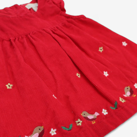 Dress cord festive robin hem