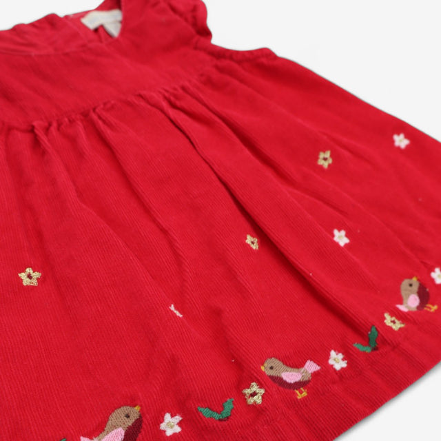 Dress cord festive robin hem
