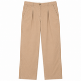 Trousers Beige Cotton Pleated Chino
