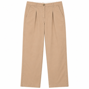 Trousers Beige Cotton Pleated Chino