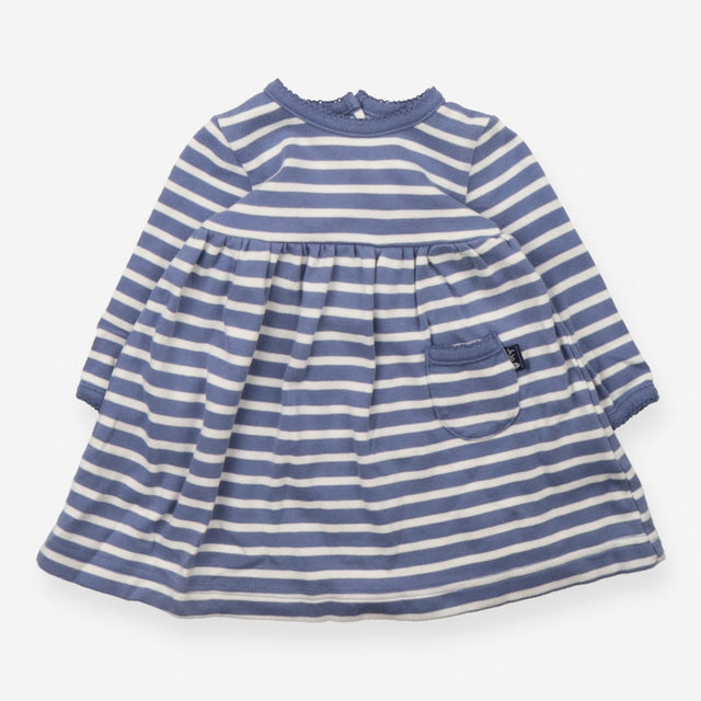 Blue Striped Long Sleeve Dress