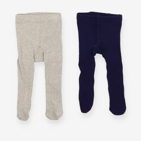 2 pack navy and grey ribbed tights