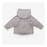 Grey Knit Hoodie with Detachable Hood