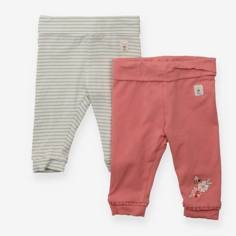 2 pack leggings pink/green stripe