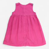 Dress Pink Cord with Applique Flower Truck
