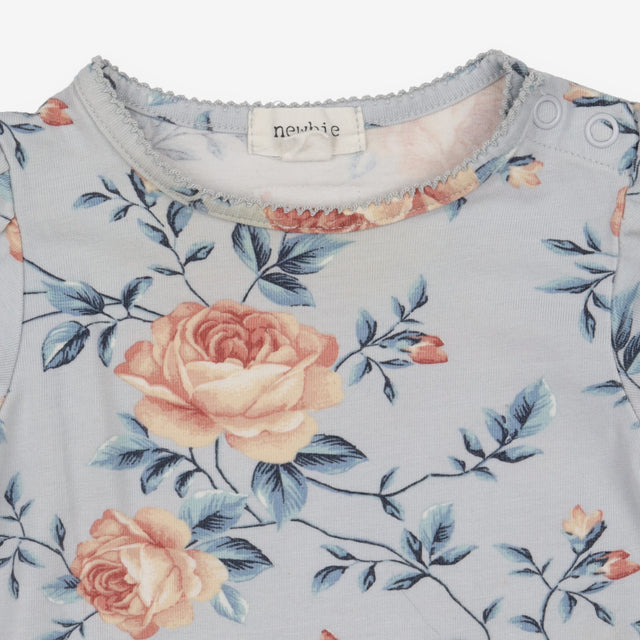 Blue Bodysuit with Roses