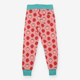 Joggers pink strawberries green cuffs