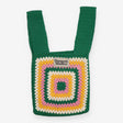 Tote Bag Green Crochet Multicolour Granny Square