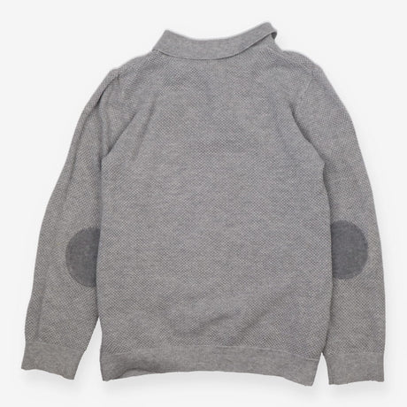 Sweater Grey with Waffle Knit Collared