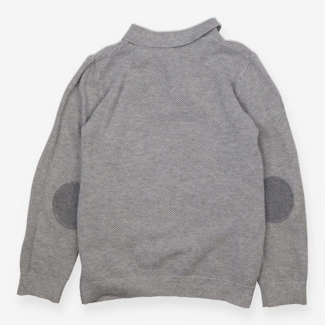 Sweater Grey with Waffle Knit Collared