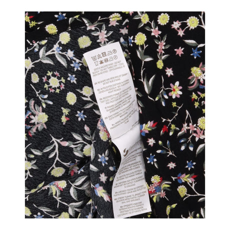 Dress Black Floral Tie Neck Long Sleeve Midi