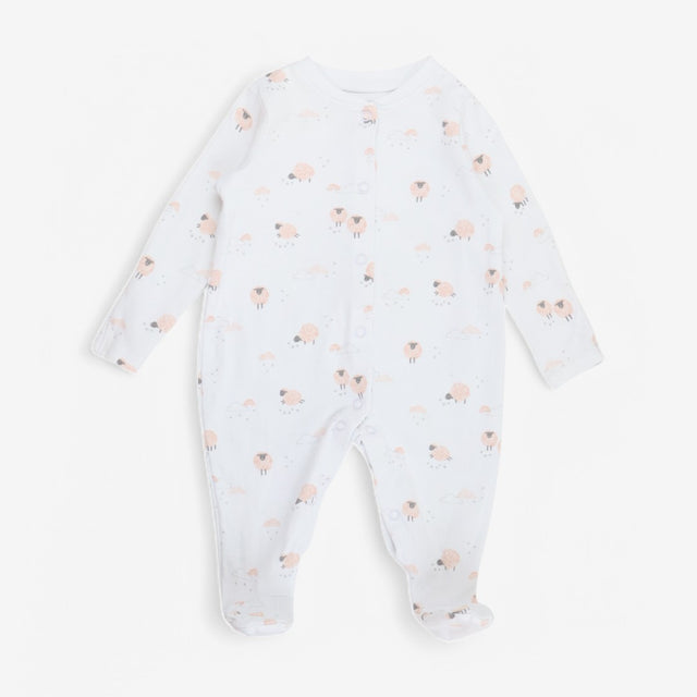 Sleepsuit White Pink Sheep