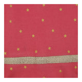 Pink long sleeve jersey dress with gold stars