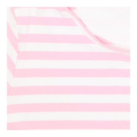 Organic Cotton Pink Stripe T‑Shirt – Open Neck