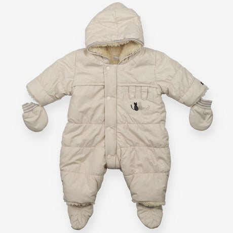 Cream fleece lined snowsuit