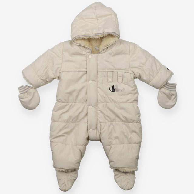 Cream fleece lined snowsuit