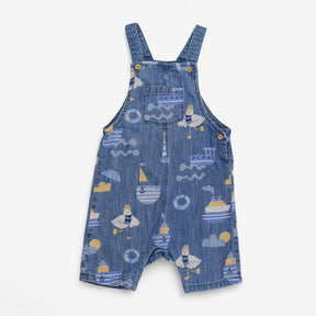 Denim Dungaree with Seagull Print