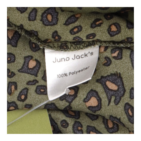 Khaki Green Black Leopard Animal Print V Neck Butt