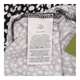 Printed Button Front Long Sleeve Blouse Black Whit