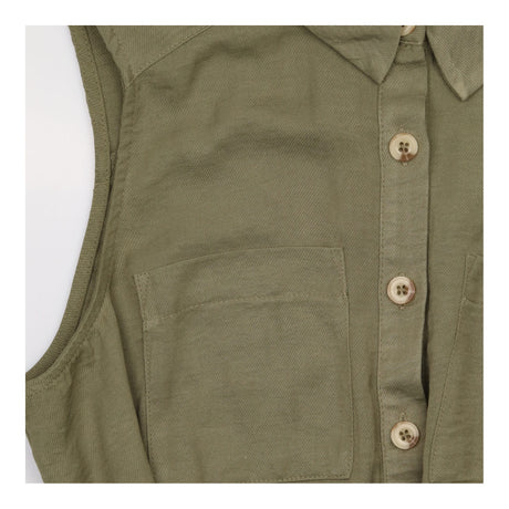 Maxi Shirt Dress in Khaki with Tie Waist and Pocke