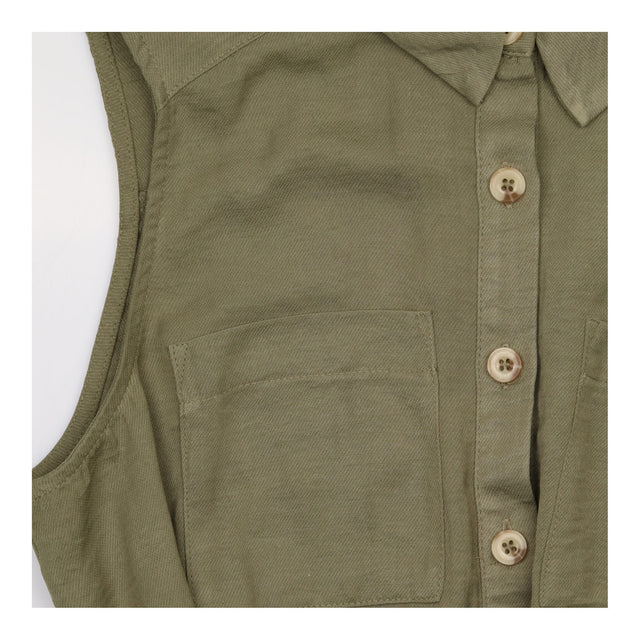 Maxi Shirt Dress in Khaki with Tie Waist and Pocke