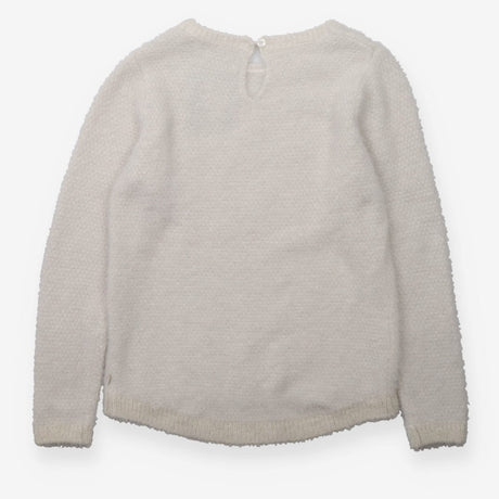 Sweater knit white sparkle smile