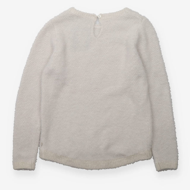 Sweater knit white sparkle smile