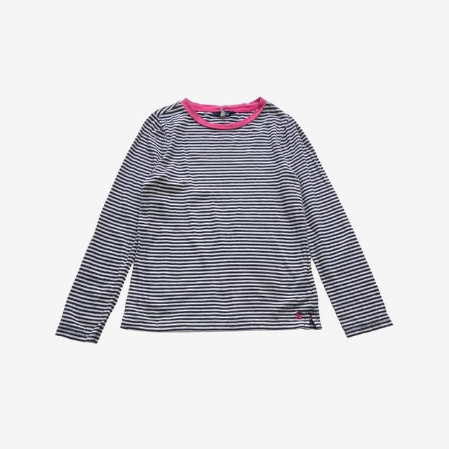 Blue and White Stripe with Pink Crewneck