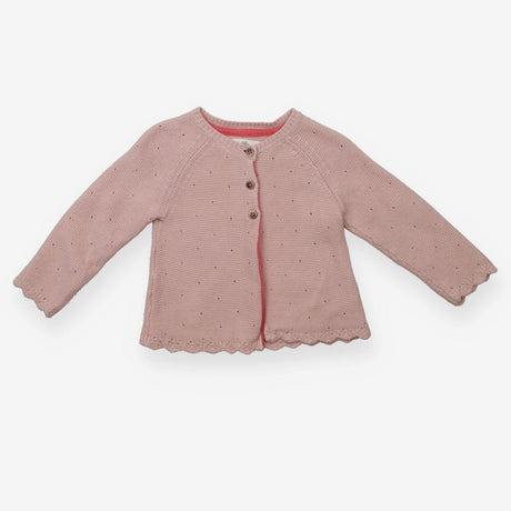 Cardigan pink 3 buttons dark pink edge