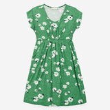 Green Floral Maternity Nursing Midi Dress with Poc