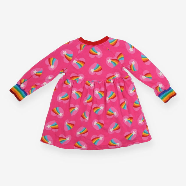 Sweater dress pink rainbow hearts