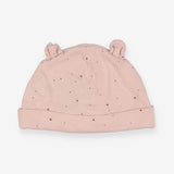 Baby hat pink black dots