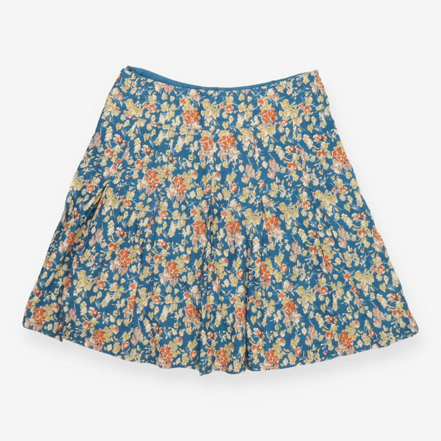 FatFace Blue Bird & Floral Pleated Mini Skirt