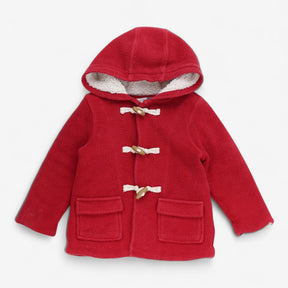 Duffle coat red fleece lined