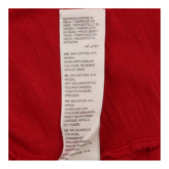 T-Shirt Short Sleeve Red Slub Crew Neck