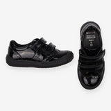 Black velcro girls school shoes