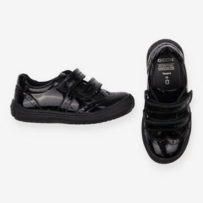 Black velcro girls school shoes